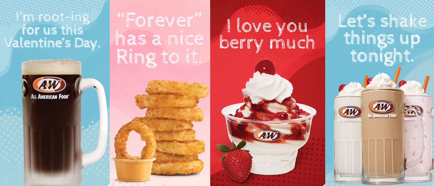 Collection of A&W Valentine's Day cards
